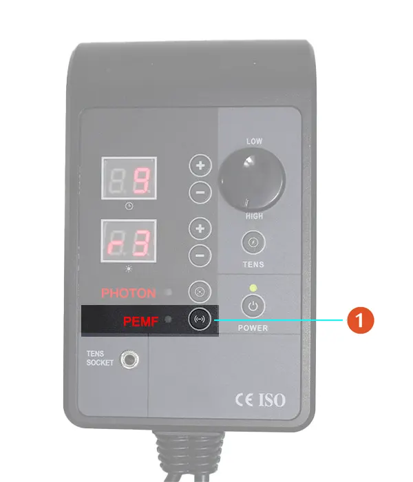 PEMF setting button on smart controller
